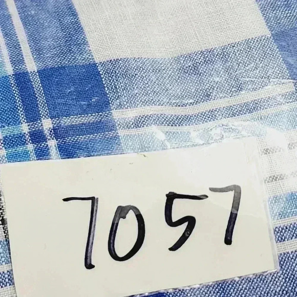 Toscana Firenze 100% Linen Button down Short sleeve Plaid Men's Shirt XL 7057 - Picture 8 of 8